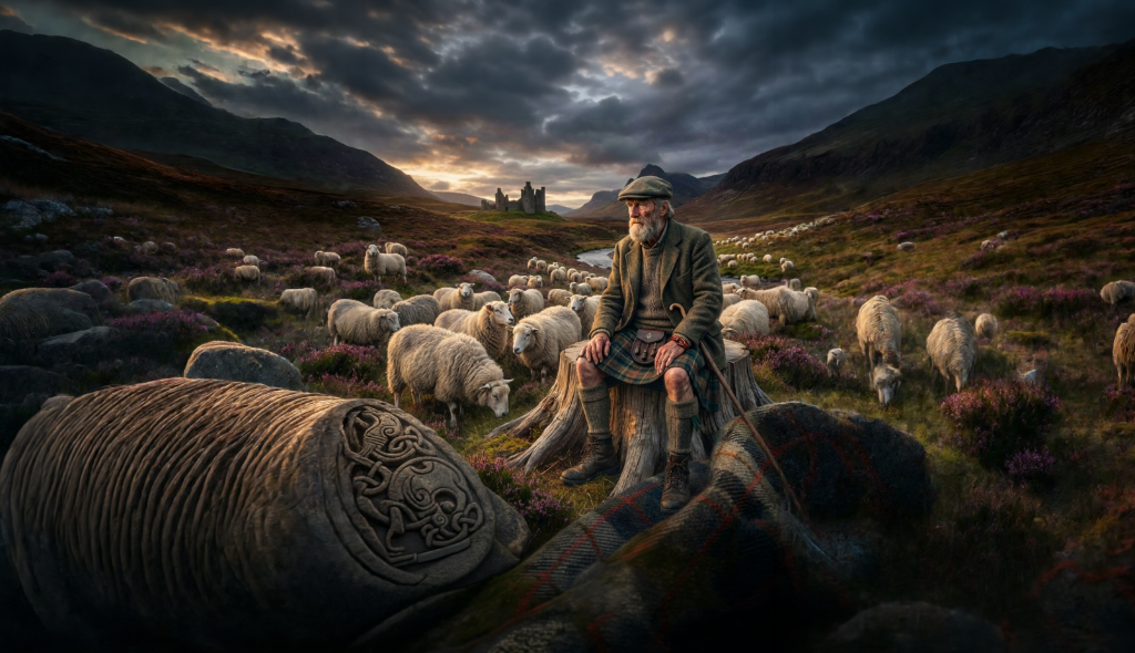 Der Schäfer in den Highlands